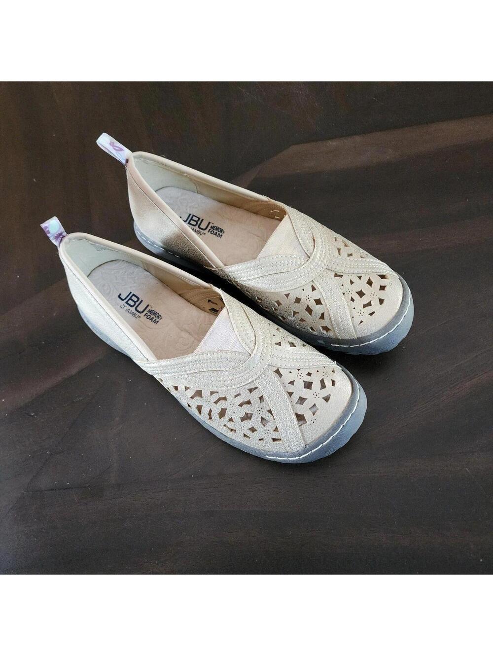 New JBU Jby Jambu Women's Slip-On Shoe Shimmer Champagne 8 M